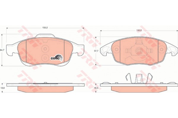 Trw Σετ τακάκια, Δισκόφρενα - GDB1690 Trw Σετ τακάκια, Δισκόφρενα - GDB1690