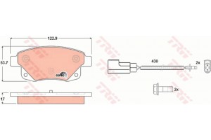 Trw Σετ τακάκια, Δισκόφρενα - GDB1725
