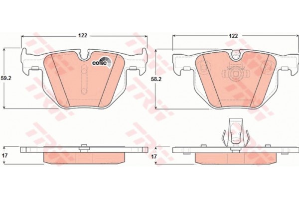 Trw Σετ τακάκια, Δισκόφρενα - GDB1727