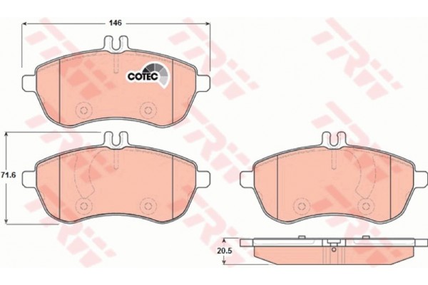 Trw Σετ τακάκια, Δισκόφρενα - GDB1736