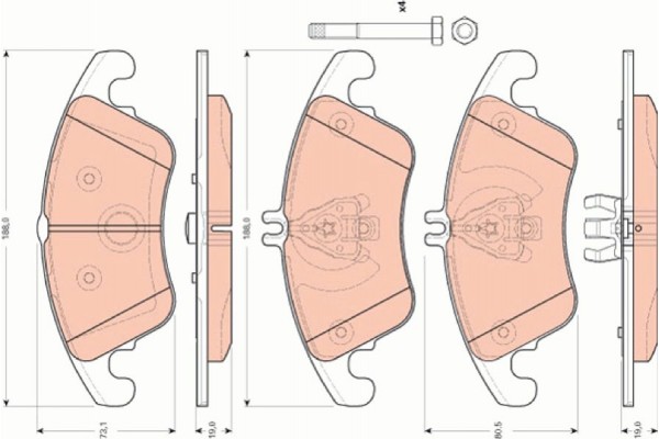 Trw Σετ τακάκια, Δισκόφρενα - GDB1737 Trw Σετ τακάκια, Δισκόφρενα - GDB1737