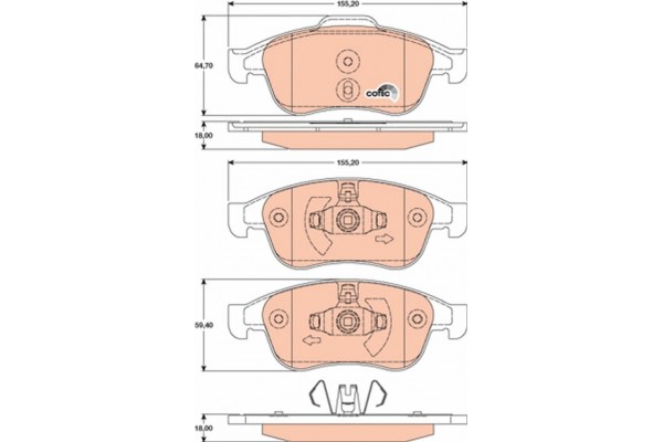 Trw Σετ τακάκια, Δισκόφρενα - GDB1789 Trw Σετ τακάκια, Δισκόφρενα - GDB1789