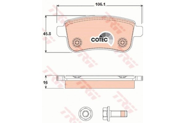 Trw Σετ τακάκια, Δισκόφρενα - GDB1791