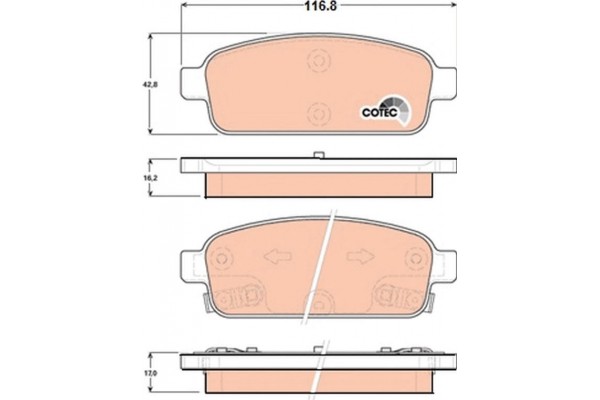 Trw Σετ τακάκια, Δισκόφρενα - GDB1844