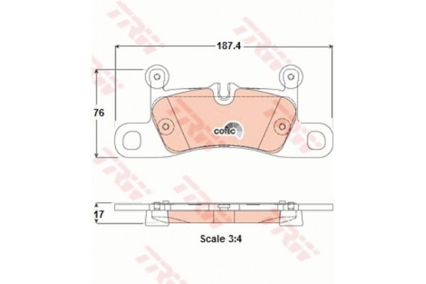 Trw Σετ τακάκια, Δισκόφρενα - GDB1875