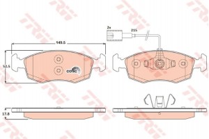Trw Σετ τακάκια, Δισκόφρενα - GDB1900