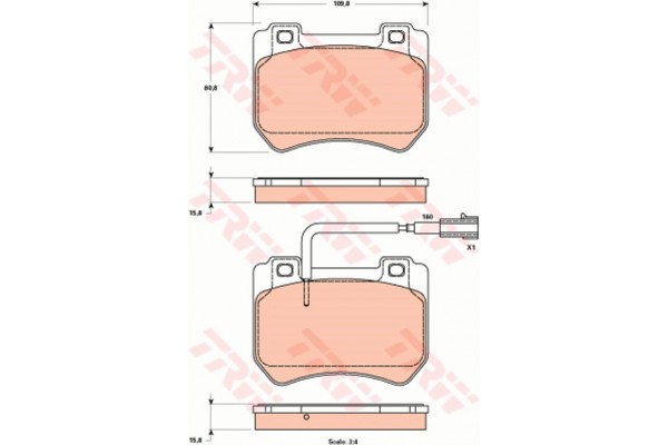 Trw Σετ τακάκια, Δισκόφρενα - GDB1904