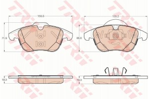 Trw Σετ τακάκια, Δισκόφρενα - GDB1960