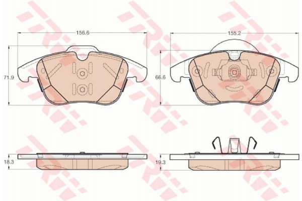 Trw Σετ τακάκια, Δισκόφρενα - GDB1960