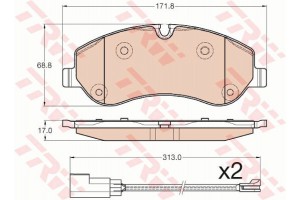 Trw Σετ τακάκια, Δισκόφρενα - GDB1967