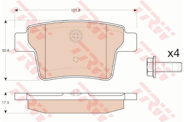 Trw Σετ τακάκια, Δισκόφρενα - GDB1988