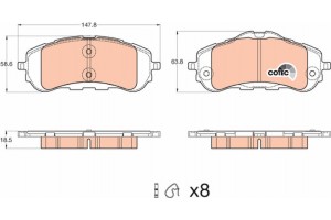 Trw Σετ τακάκια, Δισκόφρενα - GDB2044