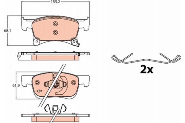 Trw Σετ τακάκια, Δισκόφρενα - GDB2091