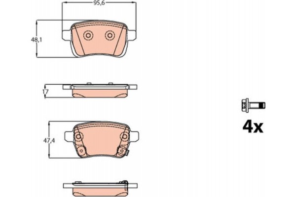 Trw Σετ τακάκια, Δισκόφρενα - GDB2093