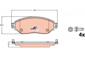 Trw Σετ τακάκια, Δισκόφρενα - GDB2096