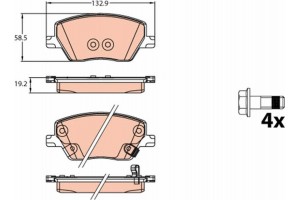 Trw Σετ τακάκια, Δισκόφρενα - GDB2151