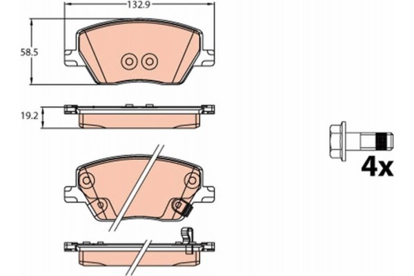 Trw Σετ τακάκια, Δισκόφρενα - GDB2151