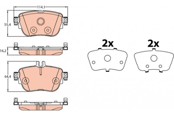 Trw Σετ τακάκια, Δισκόφρενα - GDB2155