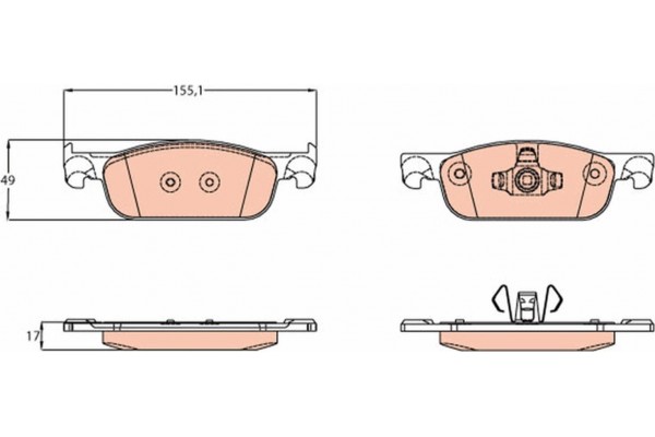 Trw Σετ τακάκια, Δισκόφρενα - GDB2157
