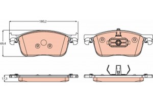 Trw Σετ τακάκια, Δισκόφρενα - GDB2169