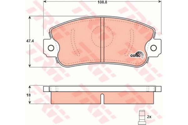 Trw Σετ τακάκια, Δισκόφρενα - GDB297