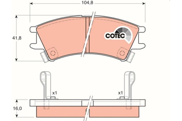 Trw Σετ τακάκια, Δισκόφρενα - GDB3165