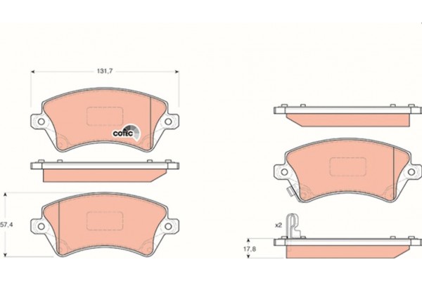 Trw Σετ τακάκια, Δισκόφρενα - GDB3288