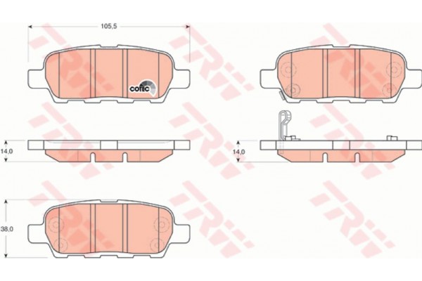 Trw Σετ τακάκια, Δισκόφρενα - GDB3294 Trw Σετ τακάκια, Δισκόφρενα - GDB3294