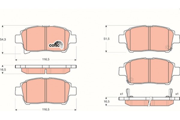 Trw Σετ τακάκια, Δισκόφρενα - GDB3317