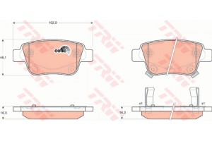 Trw Σετ τακάκια, Δισκόφρενα - GDB3337