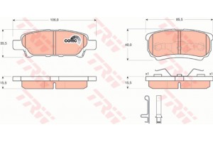 Trw Σετ τακάκια, Δισκόφρενα - GDB3341