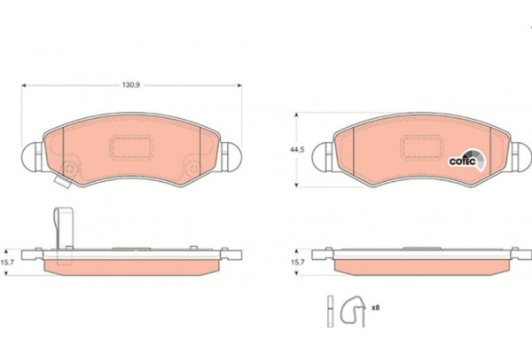 Trw Σετ τακάκια, Δισκόφρενα - GDB3363
