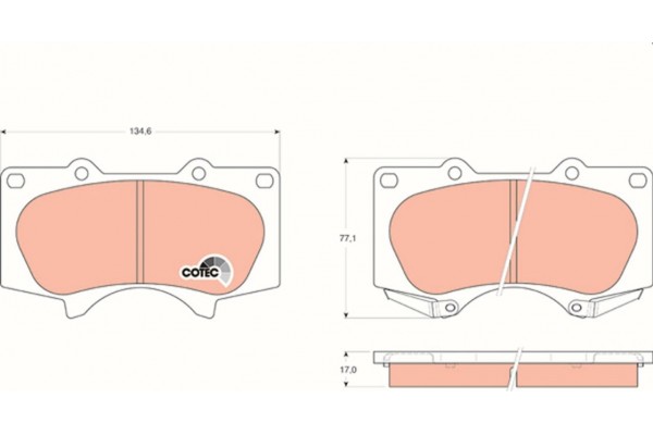 Trw Σετ τακάκια, Δισκόφρενα - GDB3364