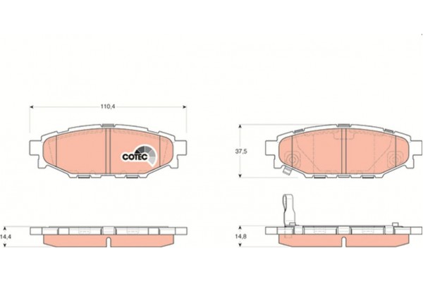 Trw Σετ τακάκια, Δισκόφρενα - GDB3373