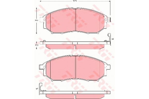 Trw Σετ τακάκια, Δισκόφρενα - GDB3392