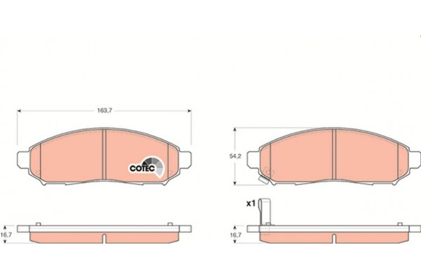 Trw Σετ τακάκια, Δισκόφρενα - GDB3404
