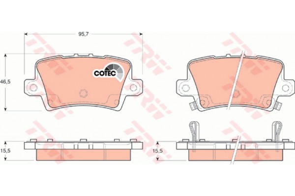 Trw Σετ τακάκια, Δισκόφρενα - GDB3408