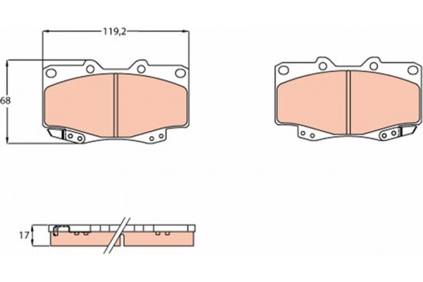 Trw Σετ τακάκια, Δισκόφρενα - GDB3428