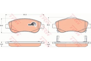 Trw Σετ τακάκια, Δισκόφρενα - GDB3445