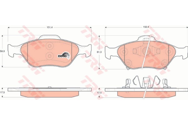 Trw Σετ τακάκια, Δισκόφρενα - GDB3457