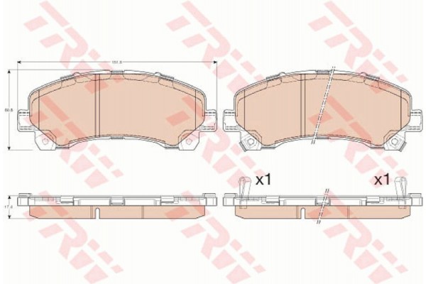 Trw Σετ τακάκια, Δισκόφρενα - GDB3545