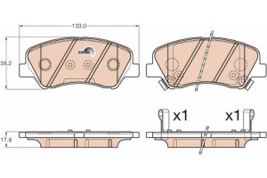 Trw Σετ τακάκια, Δισκόφρενα - GDB3548