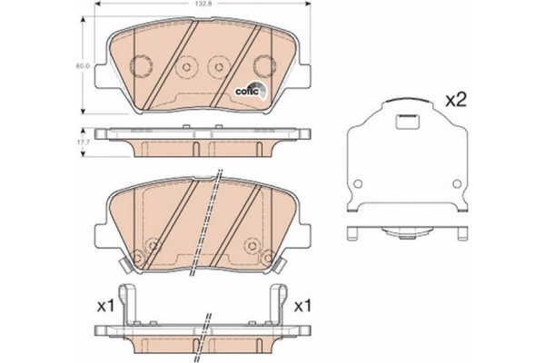 Trw Σετ τακάκια, Δισκόφρενα - GDB3549