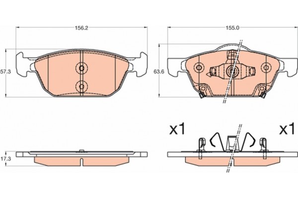 Trw Σετ τακάκια, Δισκόφρενα - GDB3600