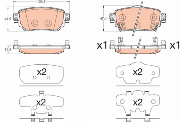 Trw Σετ τακάκια, Δισκόφρενα - GDB3617