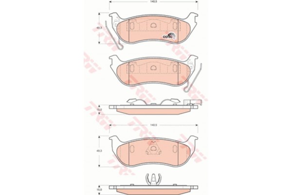 Trw Σετ τακάκια, Δισκόφρενα - GDB4139
