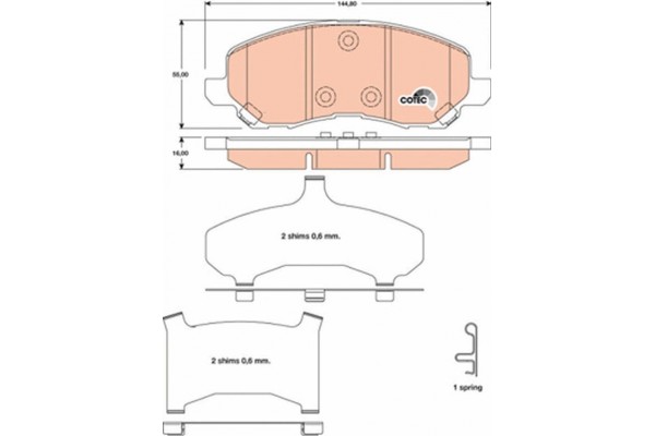 Trw Σετ τακάκια, Δισκόφρενα - GDB4142