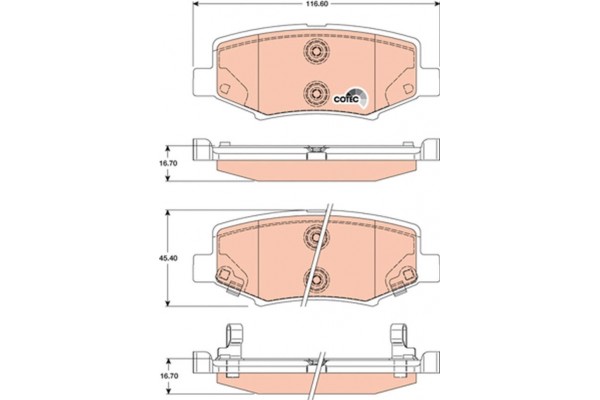 Trw Σετ τακάκια, Δισκόφρενα - GDB4145
