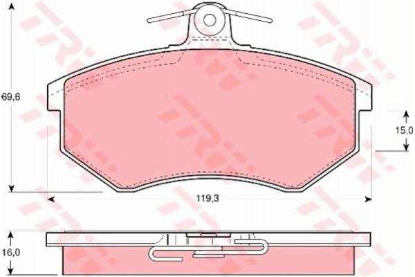 Trw Σετ τακάκια, Δισκόφρενα - GDB430 Trw Σετ τακάκια, Δισκόφρενα - GDB430