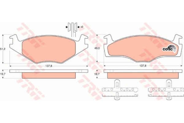 Trw Σετ τακάκια, Δισκόφρενα - GDB454